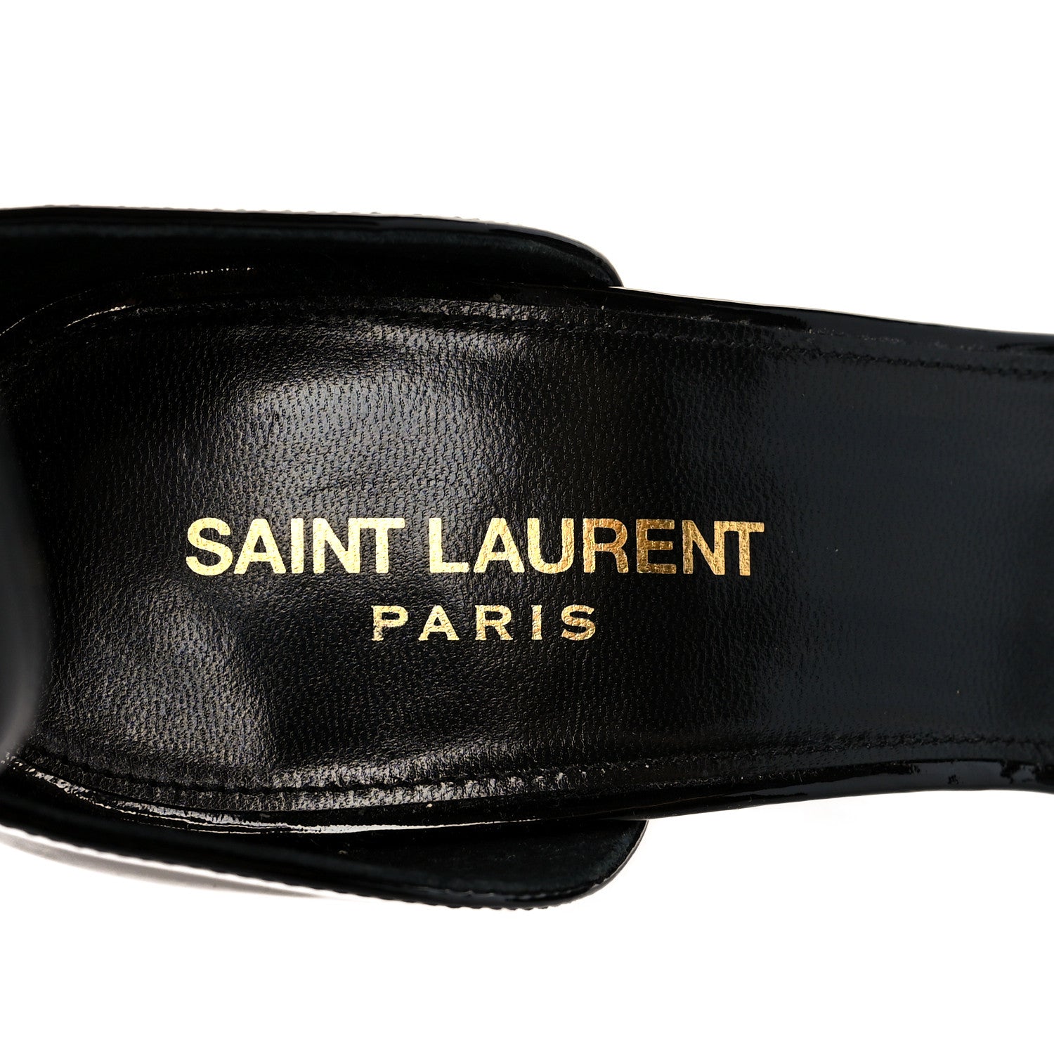Saint Laurent Patent Calfskin Opyum 110 Sandals 40.5 Black Gold 6 of 7