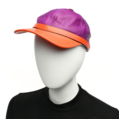 Gucci Lambskin Baseball Hat M Purple Orange 2 of 8