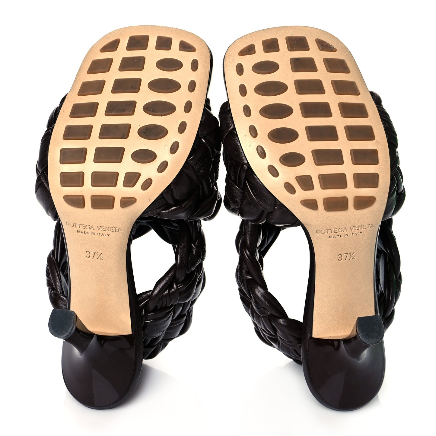 Shiny Nappa Intrecciato The Board Sandals 37.5 Chocolate