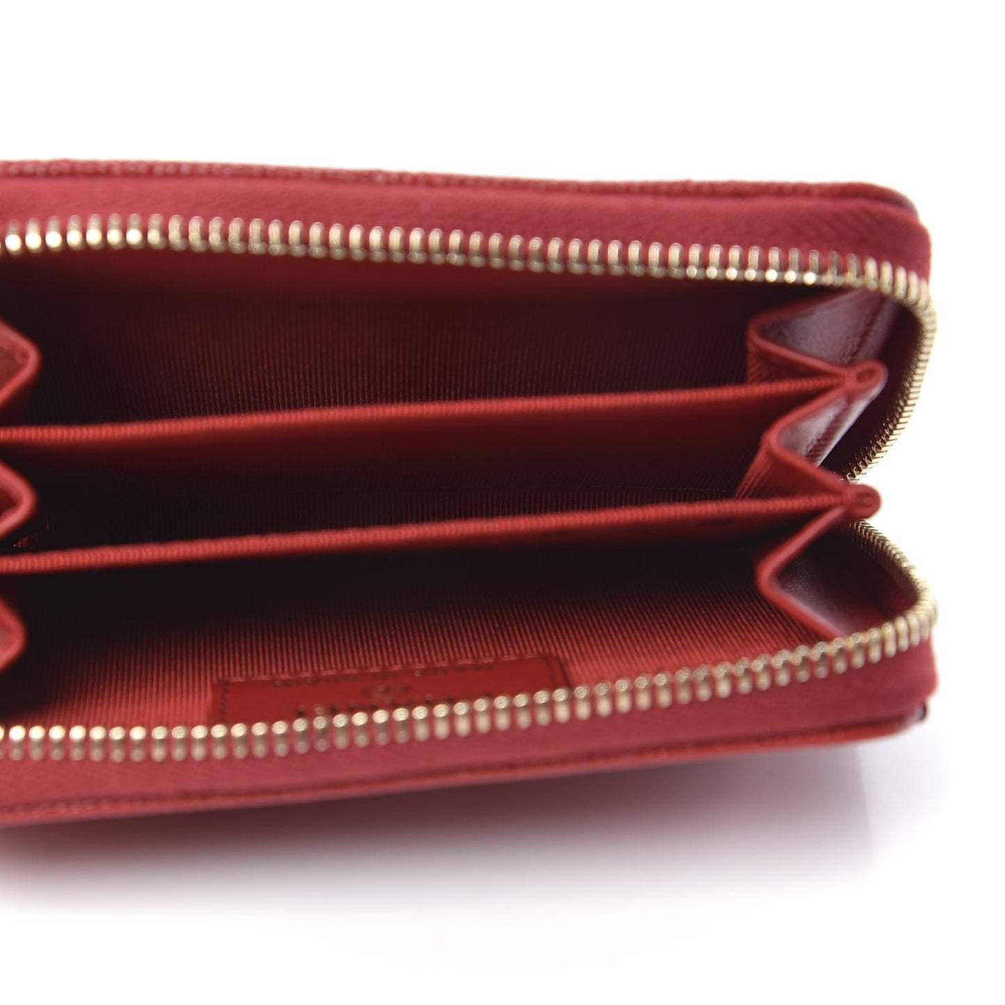 Caviar Quilted Zip Coin Purse Red