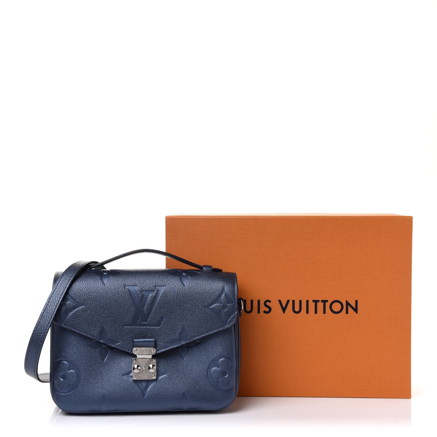 Metallic Empreinte Monogram Giant Pochette Metis Navy Nacre