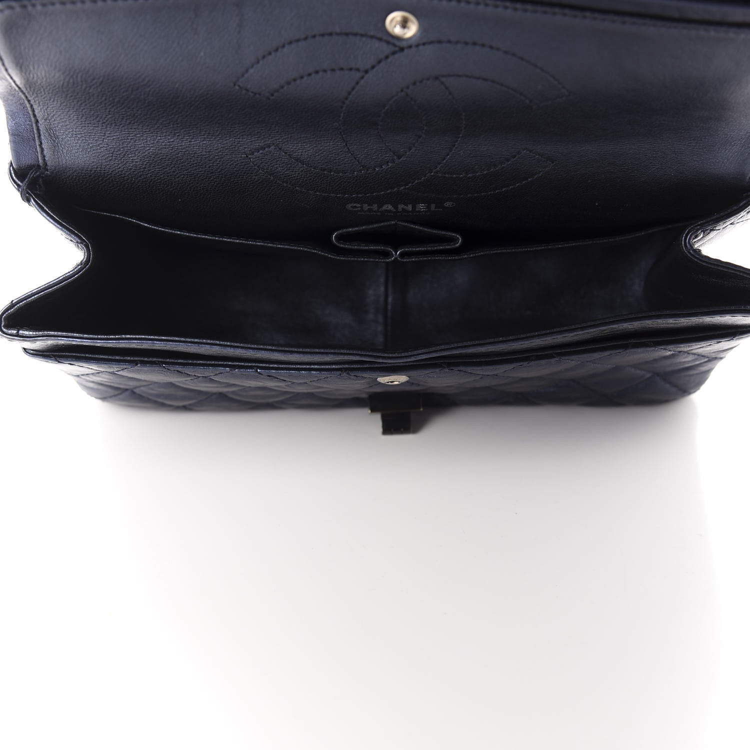 Chanel Metallic Calfskin Quilted 2.55 Reissue 226 Flap Dark Navy Blue 4 of 9