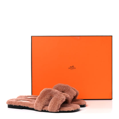 Hermes Woolskin Oran Sandals 36 Rose Aube 8 of 8