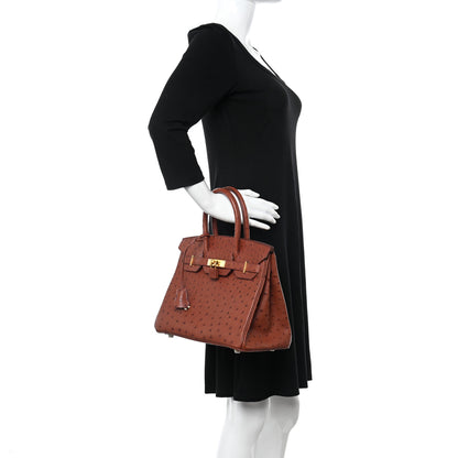 Hermes Ostrich Birkin 30 Brique 2 of 11