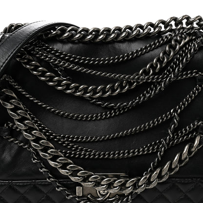 Chanel Calfskin Enchained Medium Boy Flap Black 8 of 10