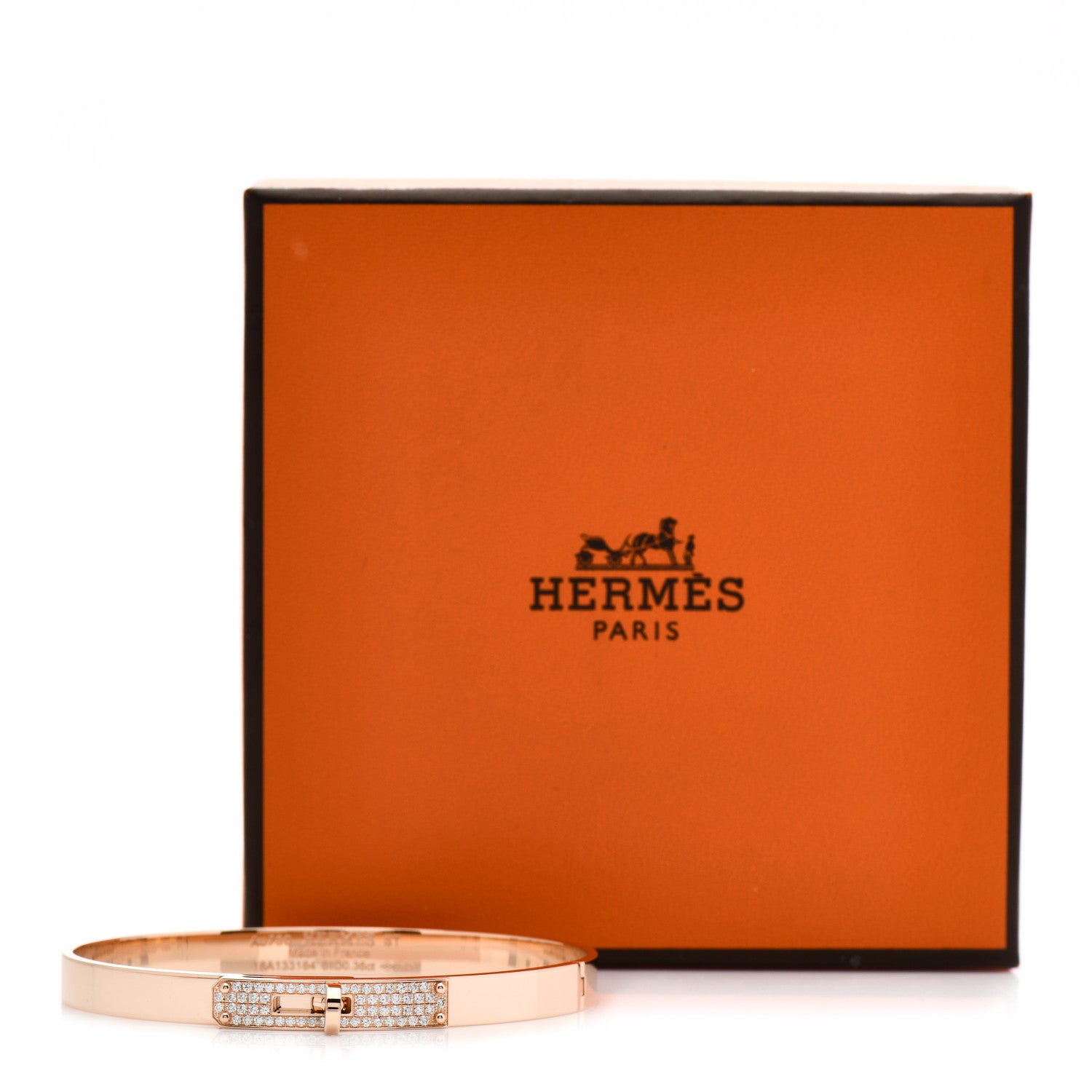 Hermes 18K Rose Gold Diamond PM Kelly Pave Bracelet ST 4 of 4