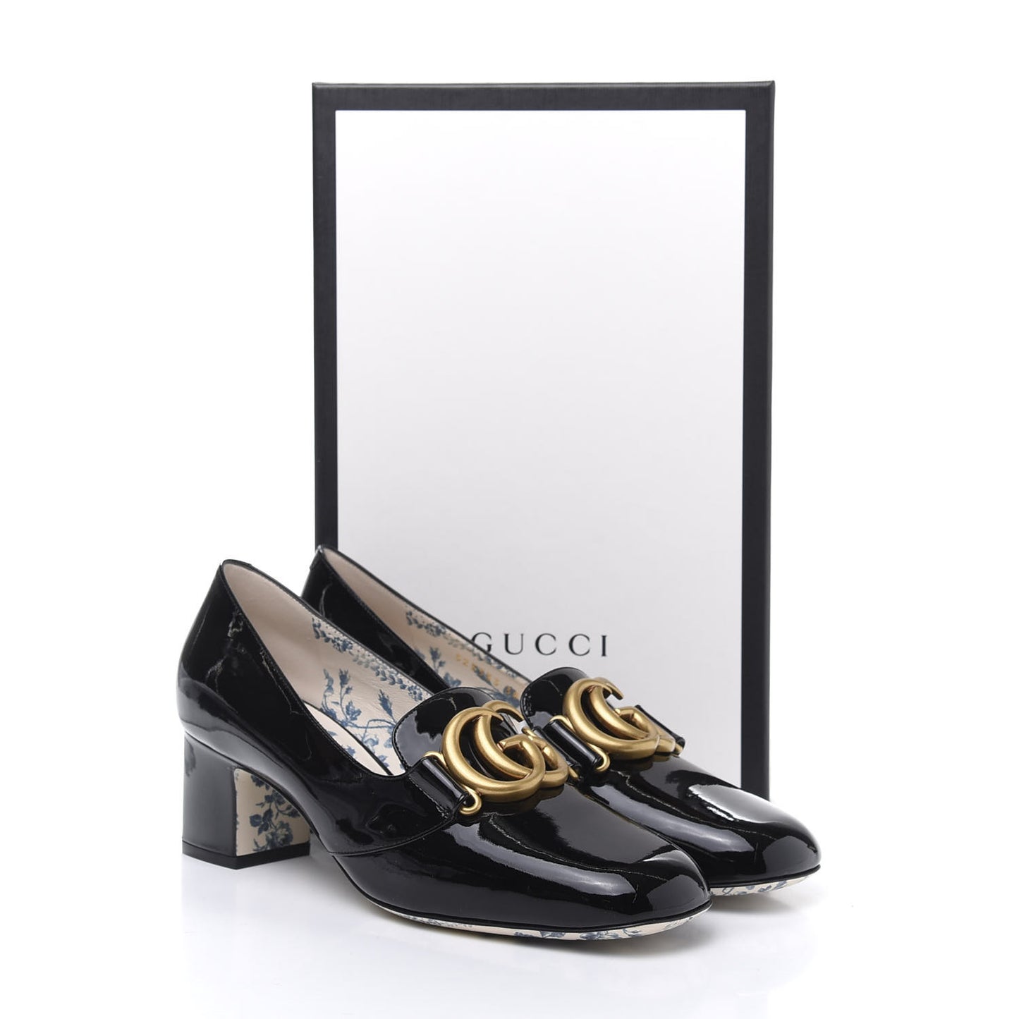 Vernice GG Victoire 55mm Loafer Pumps 38.5 Black
