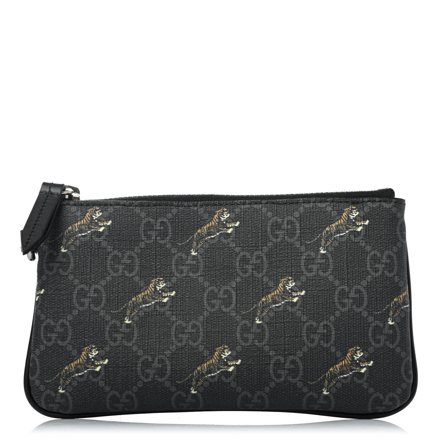 Gucci GG Supreme Monogram Tigers Wristlet Black Multicolor 1 of 4