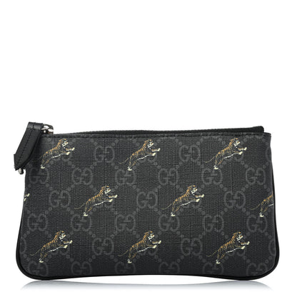 Gucci GG Supreme Monogram Tigers Wristlet Black Multicolor 1 of 4