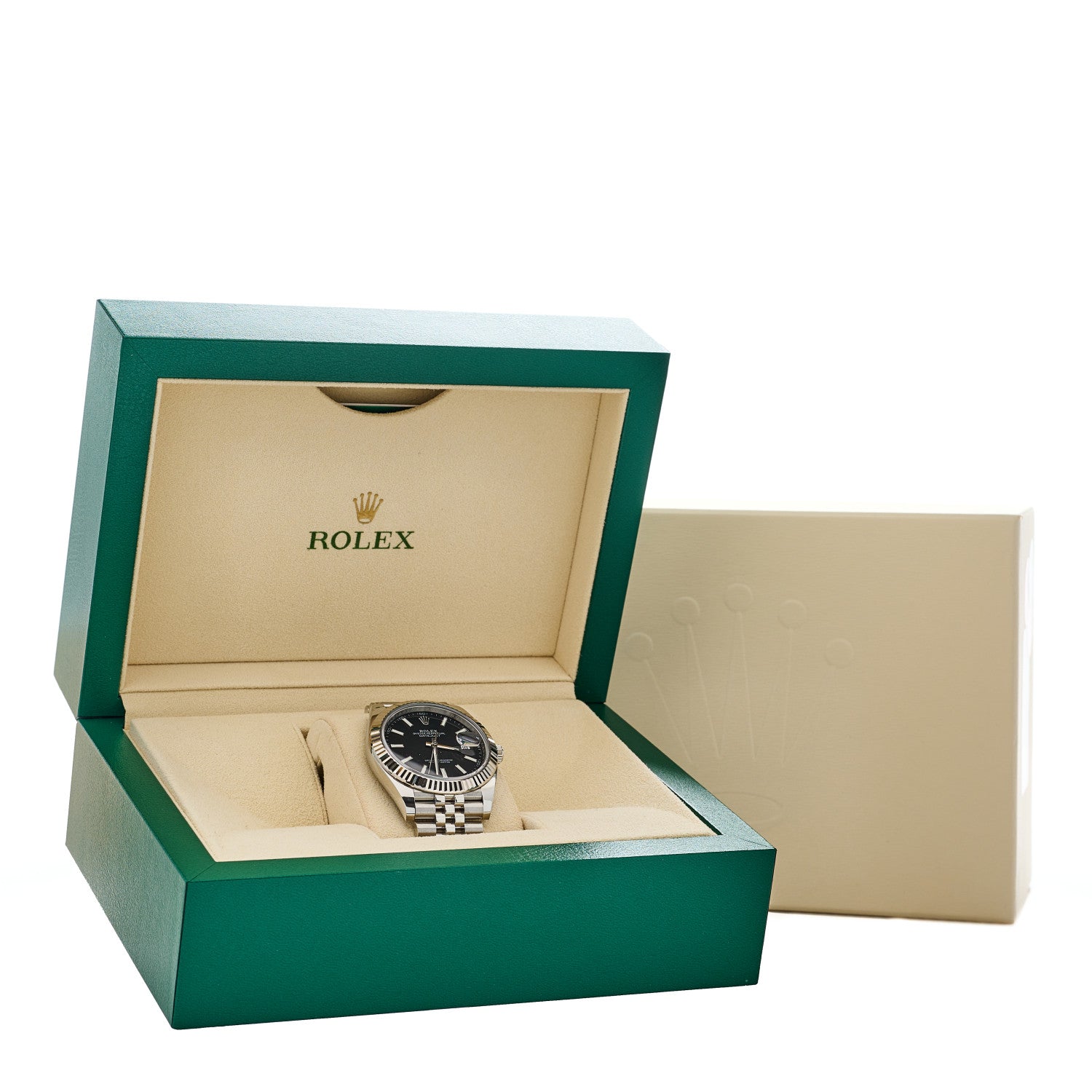 Rolex Stainless Steel 18K White Gold 41mm Oyster Perpetual Datejust Watch Black 126334 5 of 5