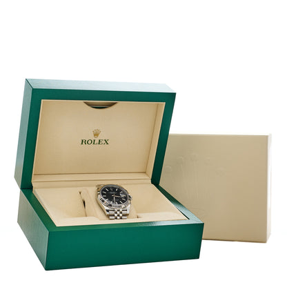 Rolex Stainless Steel 18K White Gold 41mm Oyster Perpetual Datejust Watch Black 126334 5 of 5