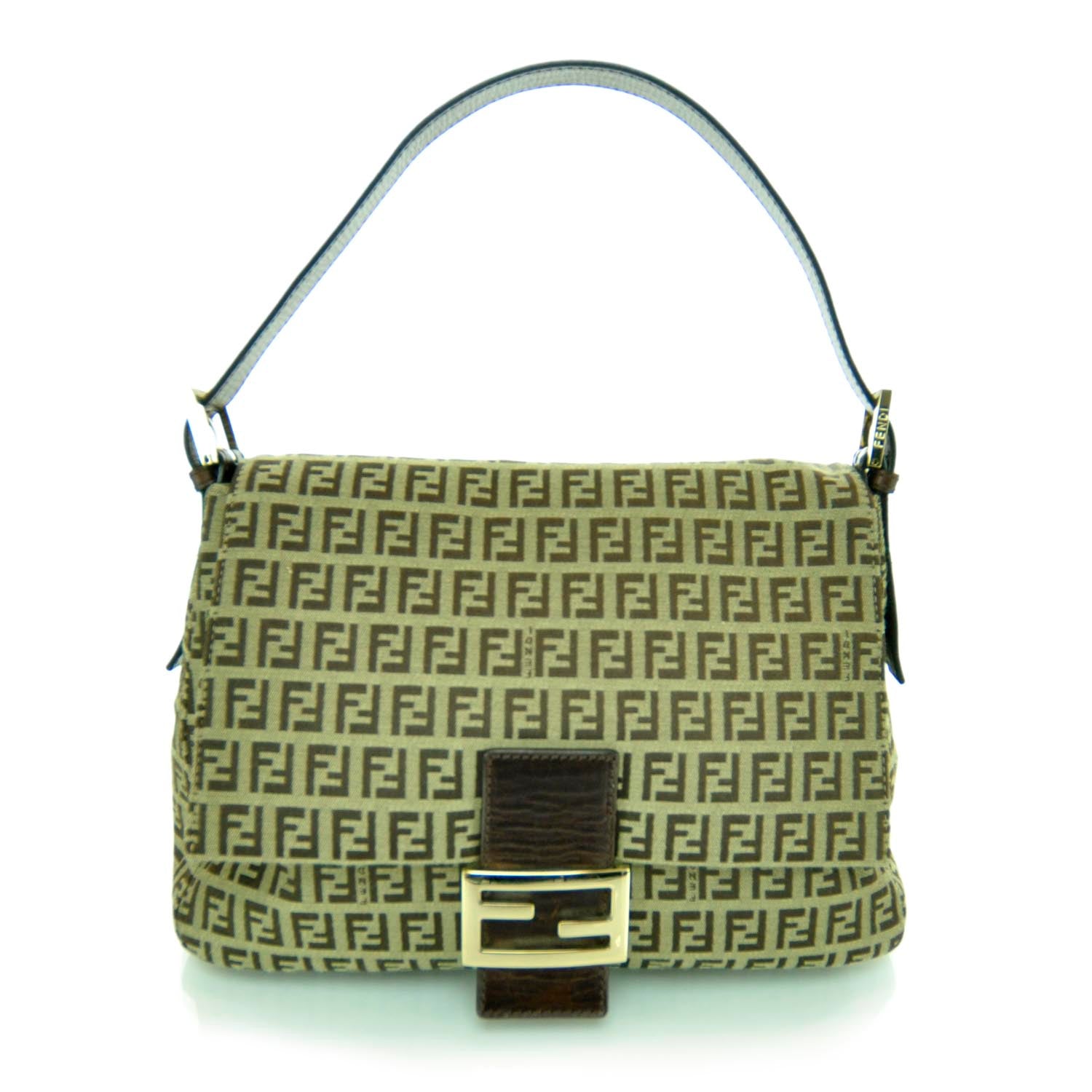 Fendi Zucchino Vitello Mama Baguette Mogano Panna Bruciato 1 of 11