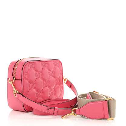 Gucci Calfskin GG Matelasse Small Shoulder Bag Rhodamine Pink Natural 3 of 13