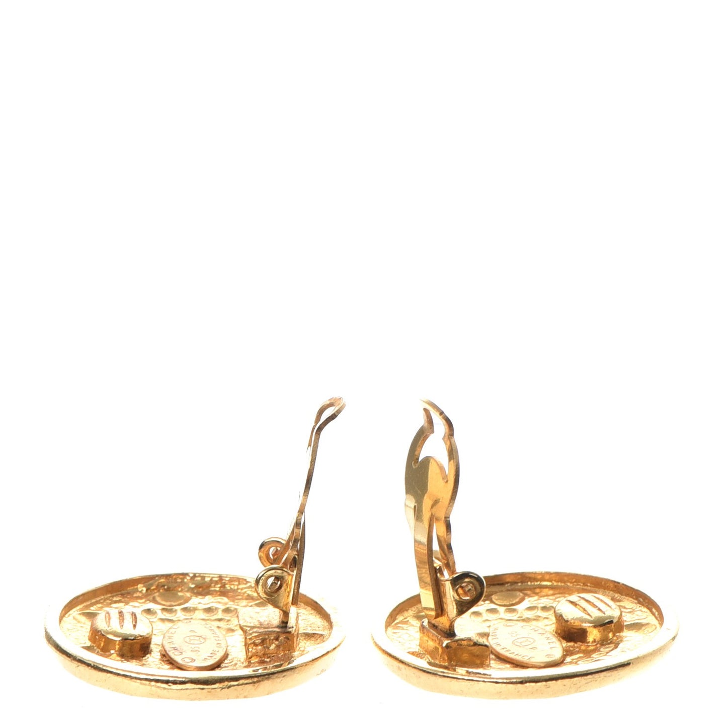CC Earrings Clip On Gold