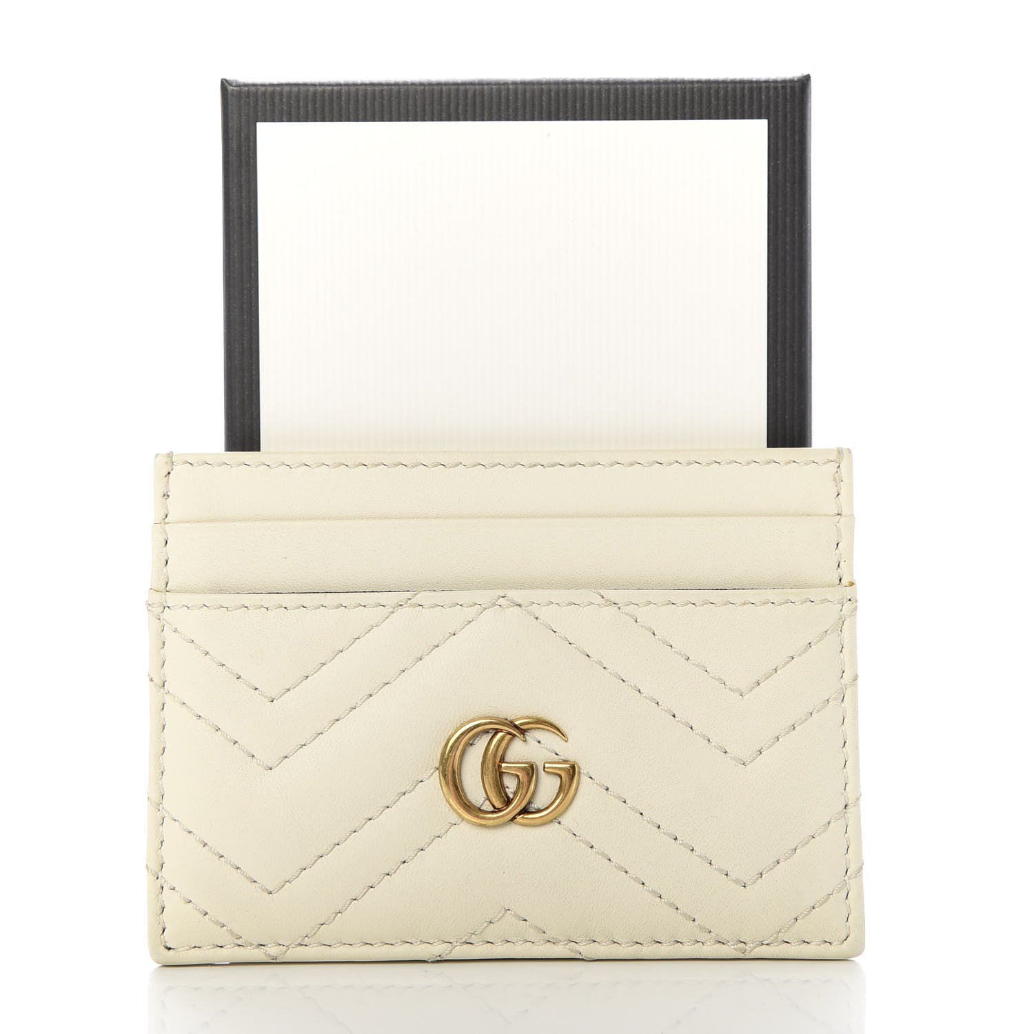 Gucci Calfskin Matelasse GG Marmont Card Holder White 7 of 7