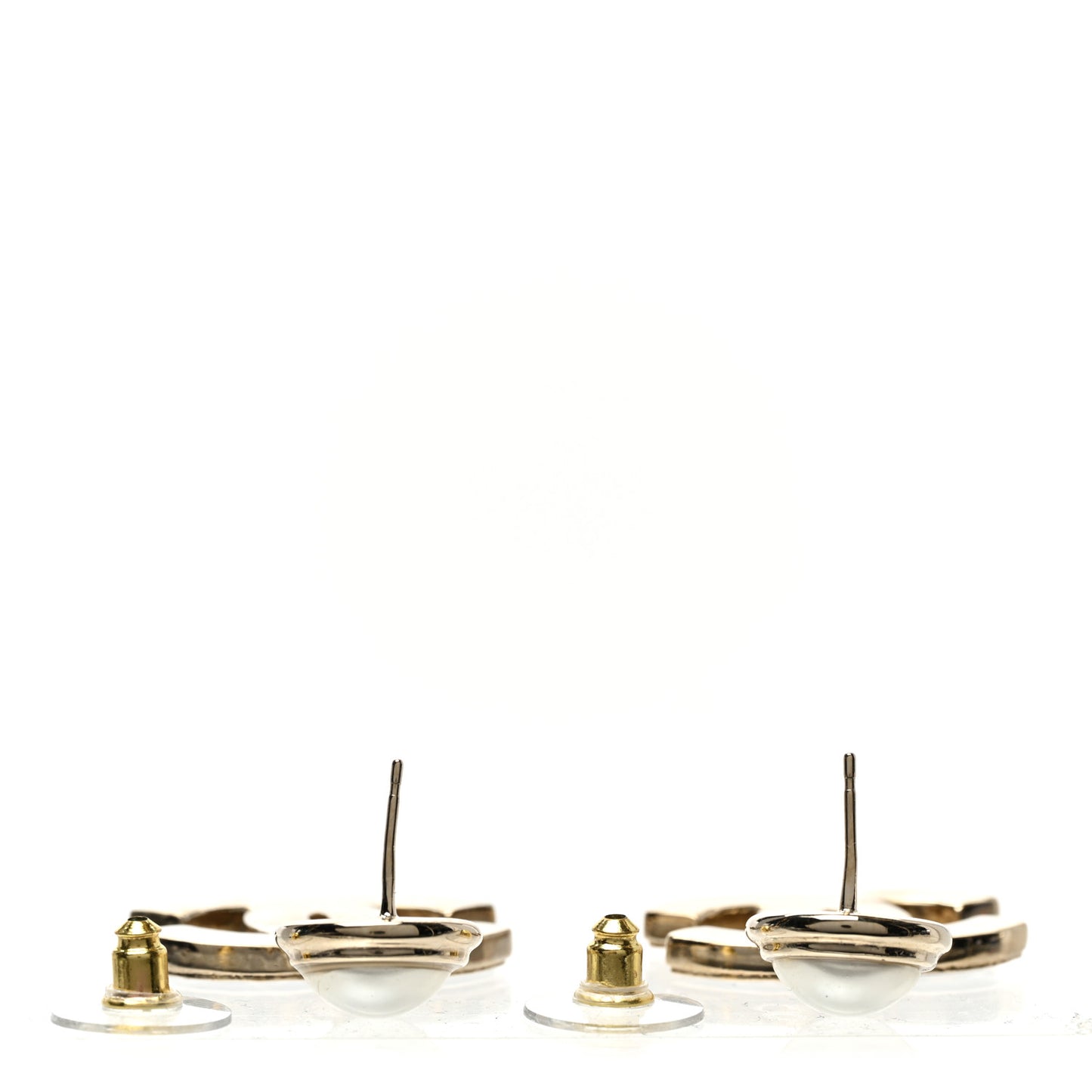 Pearl Enamel CC Drop Earrings Black