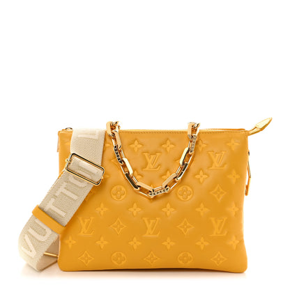 Louis Vuitton Lambskin Embossed Monogram Coussin PM Sunflower 1 of 11