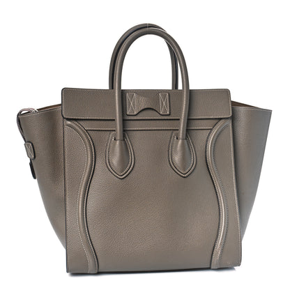 Celine Drummed Calfskin Mini Luggage Souris 3 of 10