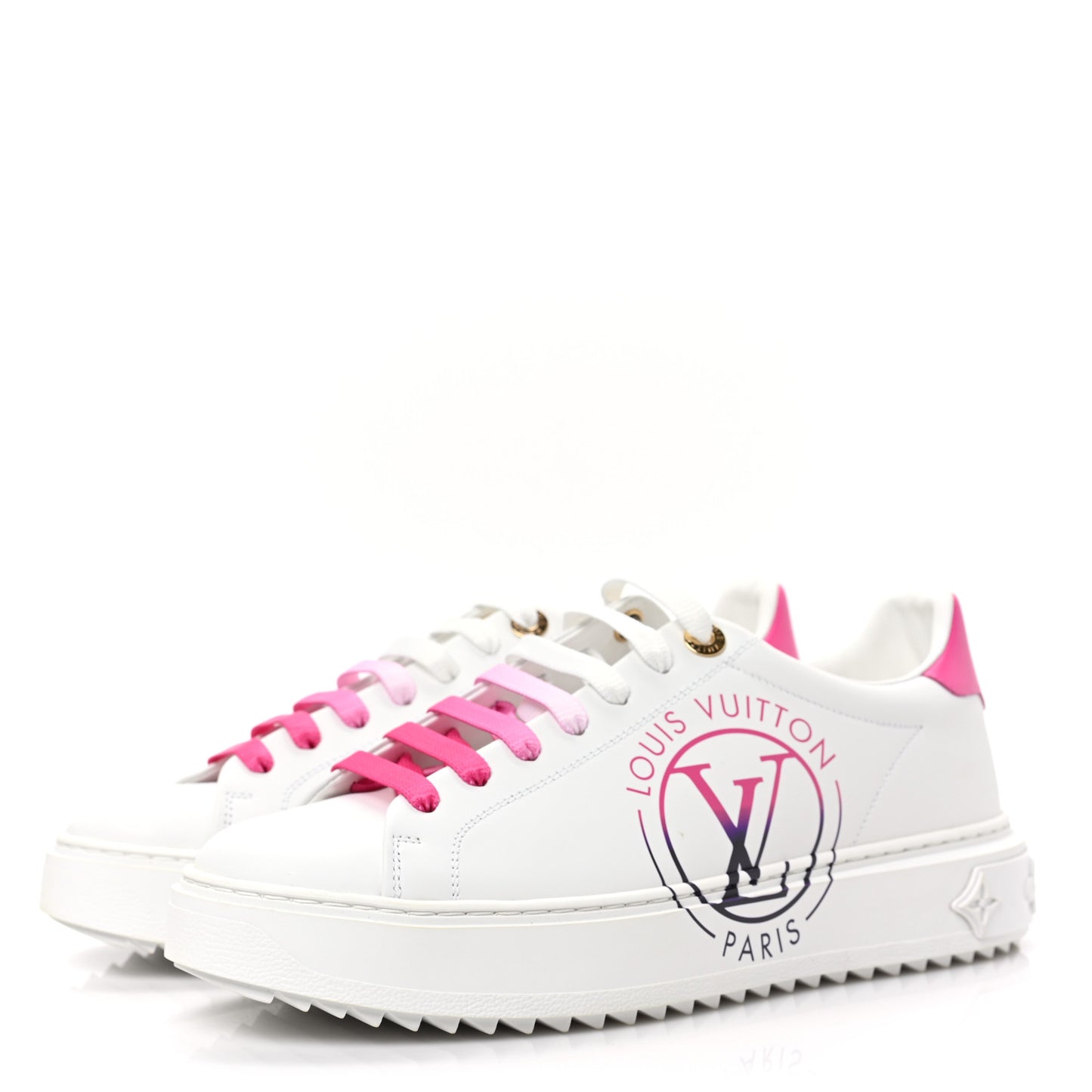 Monogram Time Out Sneakers 38.5 White Pink