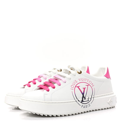 Louis Vuitton Monogram Time Out Sneakers 38.5 White Pink 3 of 8