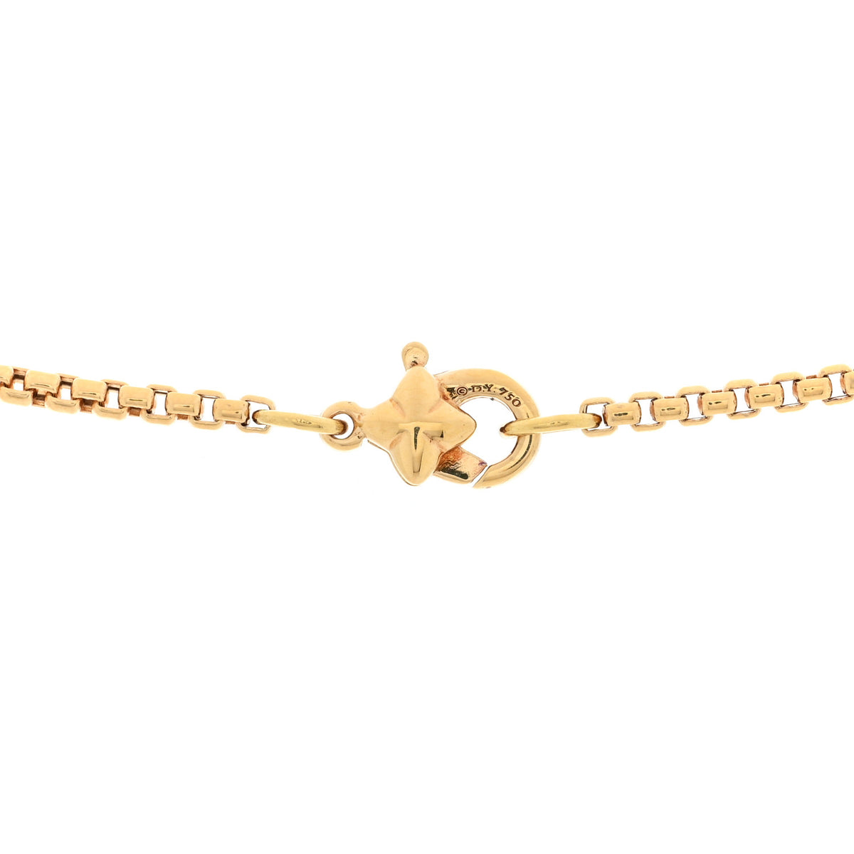 18K Yellow Gold Diamond Cable Collectibles Quatrefoil Pendant Necklace