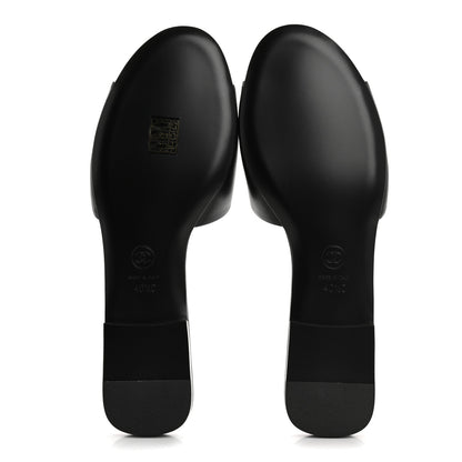 Chanel Lambskin Pearl CC Sandals 40.5 Black 6 of 10