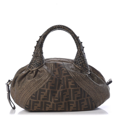 Fendi Zucca Goatskin Spy Bowler Tobacco Bronzo 1 of 16