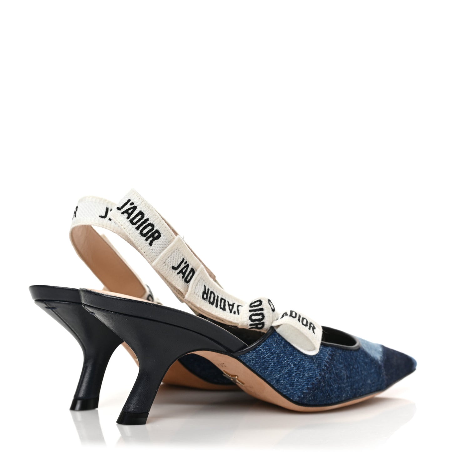 Denim Ribbon Patchwork J'Adior Slingback 65mm Pumps 35 Deep Blue