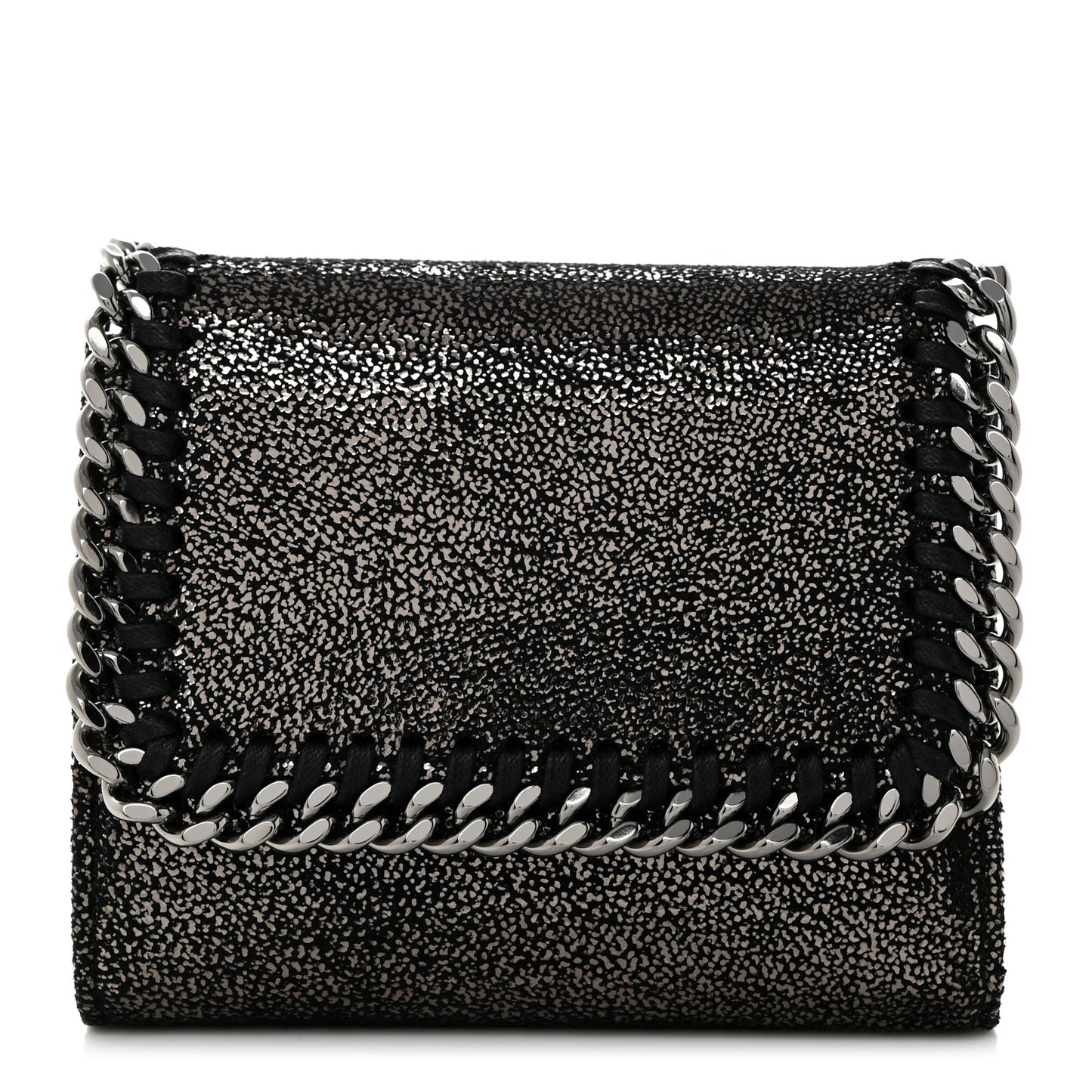 Shaggy Deer Small Falabella Flap Wallet Black