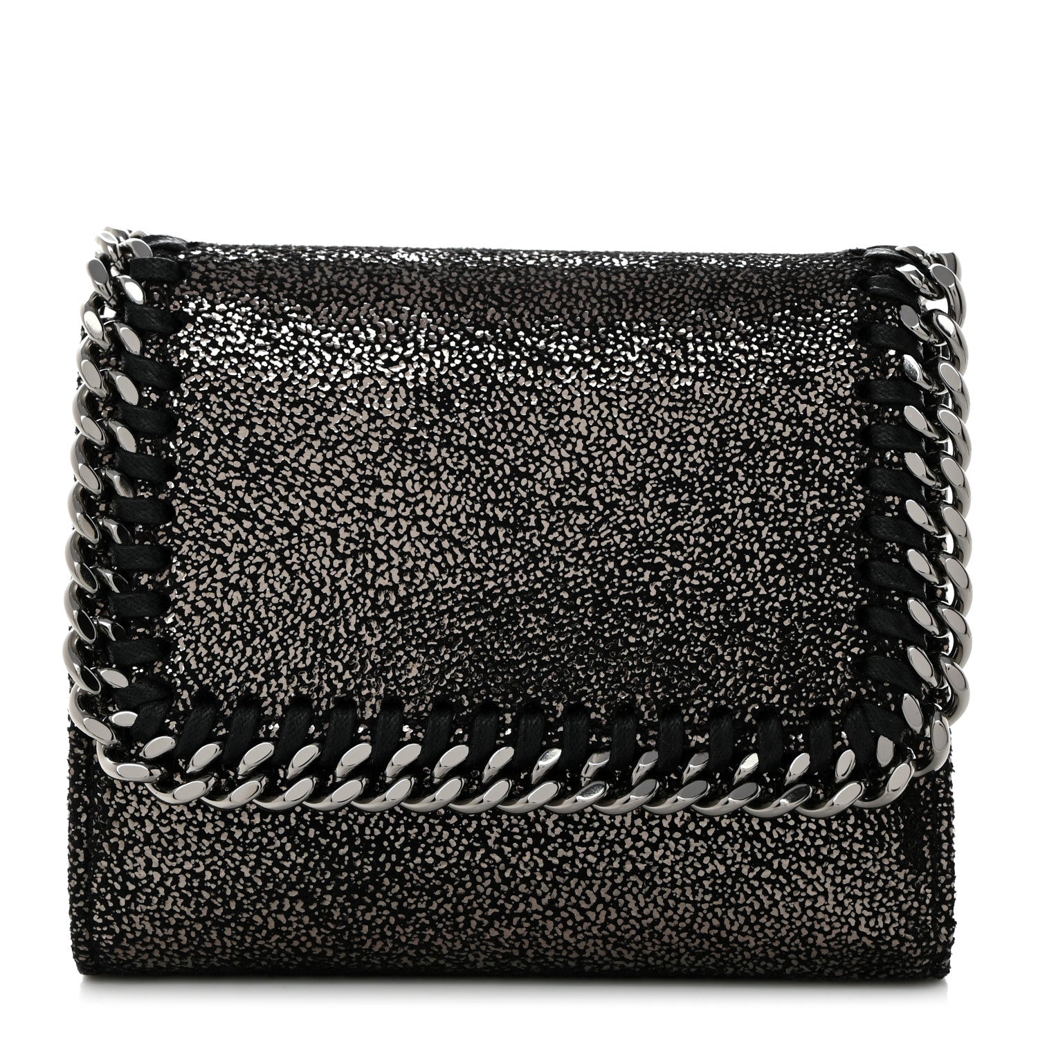 Stella McCartney Shaggy Deer Small Falabella Flap Wallet Black 1 of 8