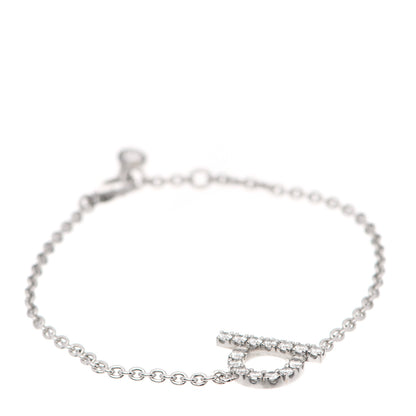 Hermes 18K White Gold Diamond Finesse Bracelet SH 1 of 4
