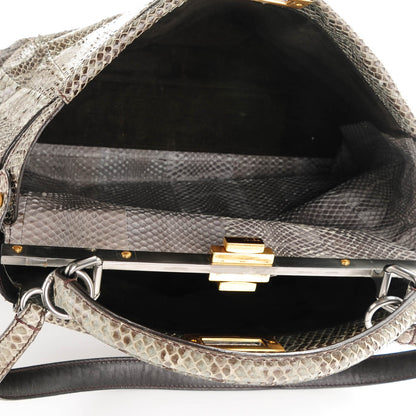 Fendi Python Large Peekaboo Iconic Satchel Natural 6 of 8