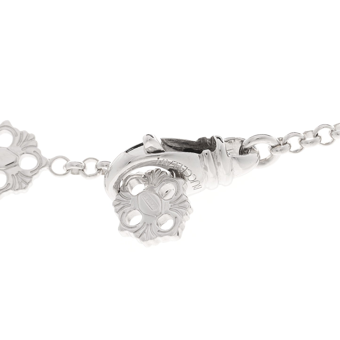 18K White Gold Diamond Opera Tulle Pendant Necklace