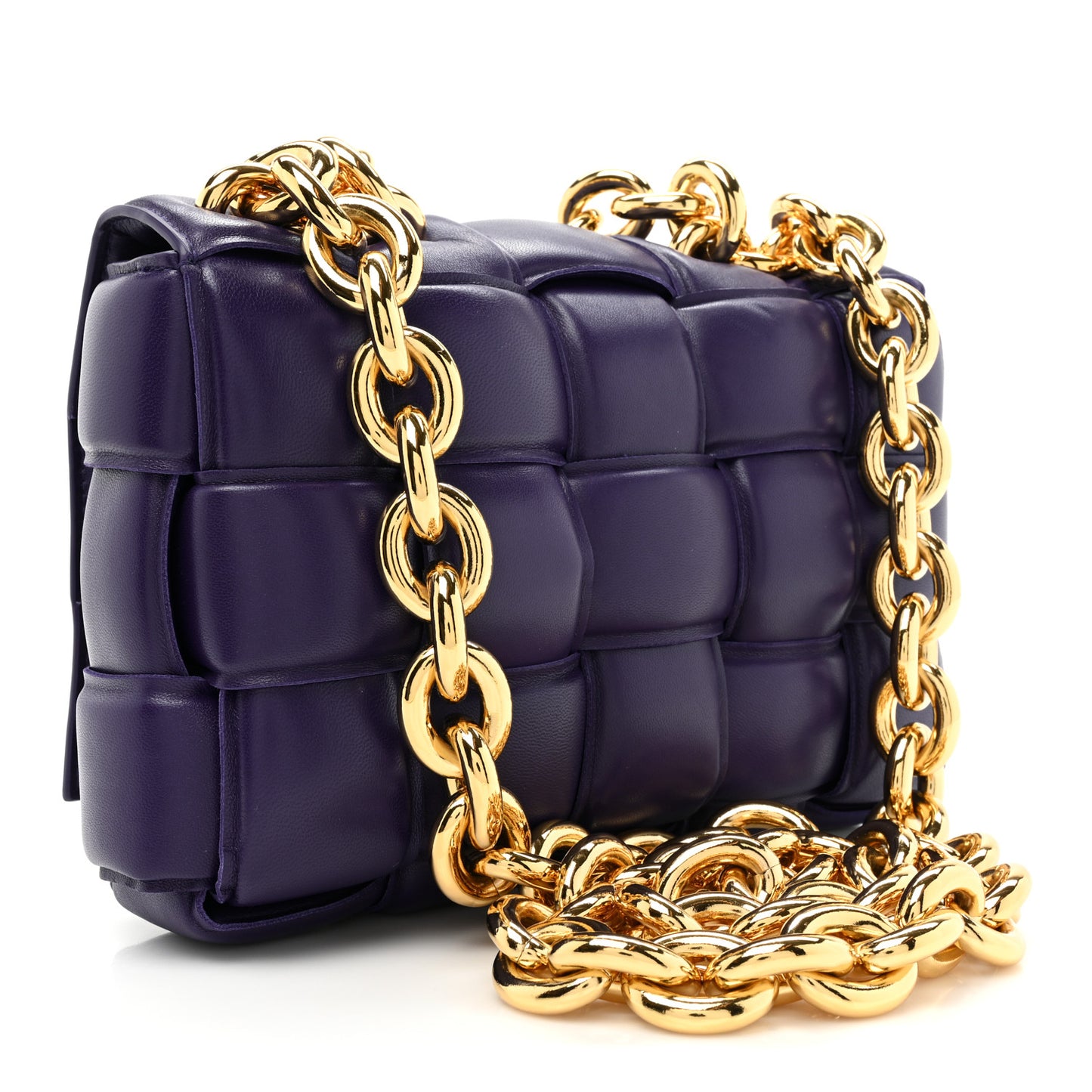 Lambskin Maxi Intreccio Padded Chain Cassette Crossbody Bag Unicorn