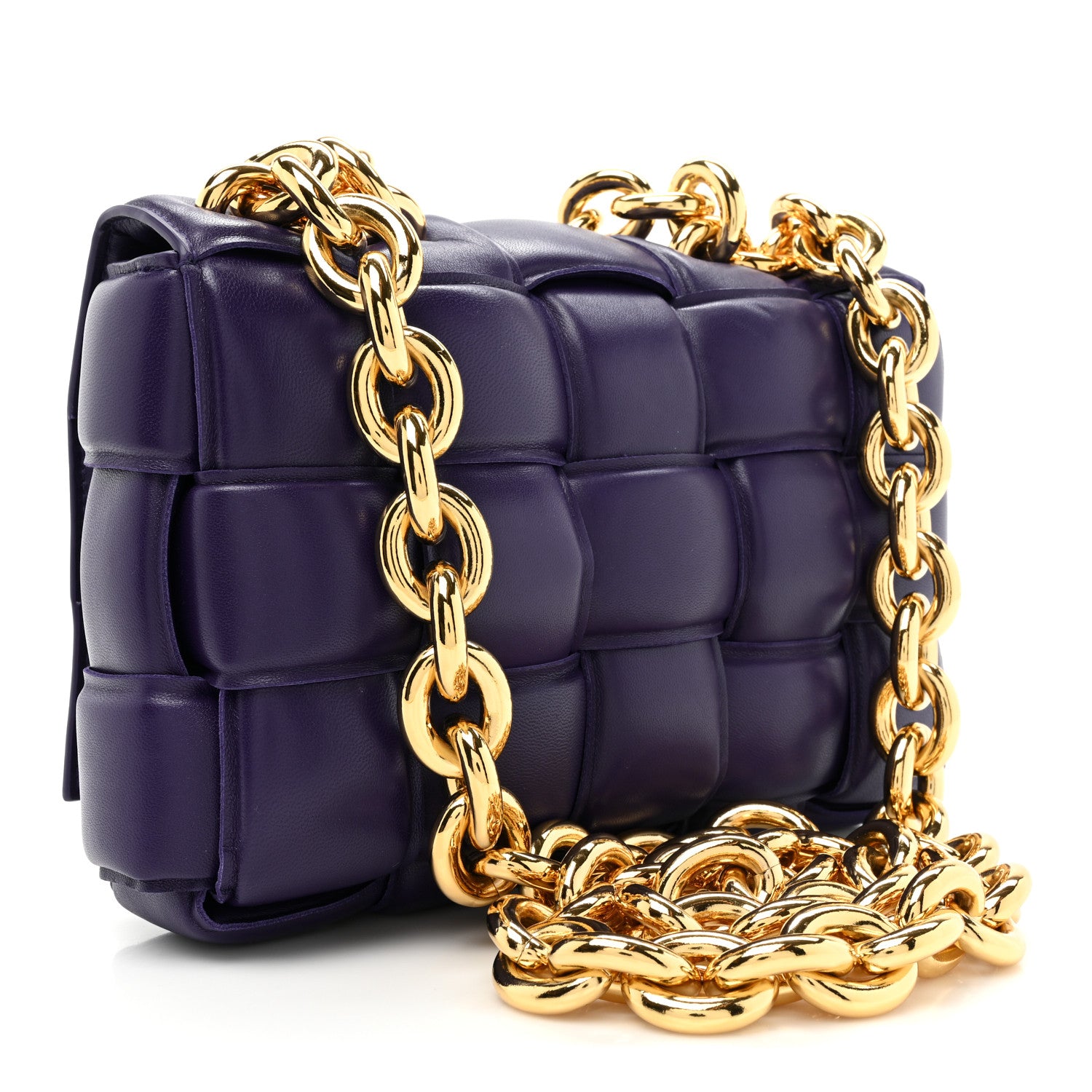 Bottega Veneta Lambskin Maxi Intreccio Padded Chain Cassette Crossbody Bag Unicorn 3 of 9