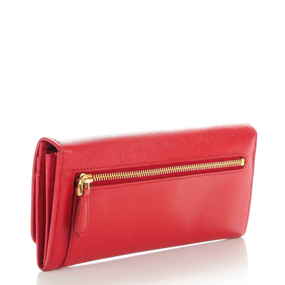 Prada Saffiano Bow Continental Wallet Fuoco 3 of 8