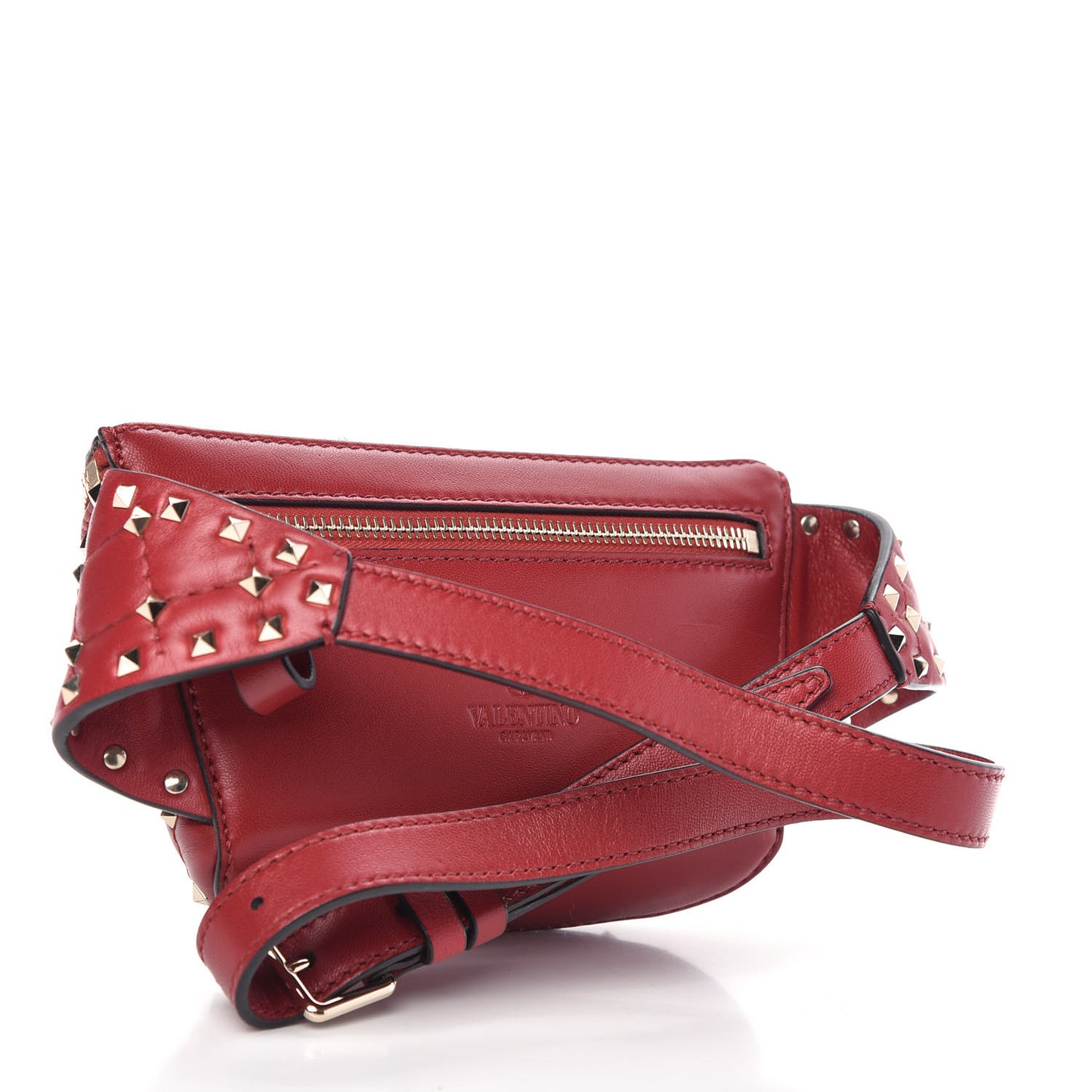 Nappa Rockstud Spike Belt Bag 95 Rosso Valentino