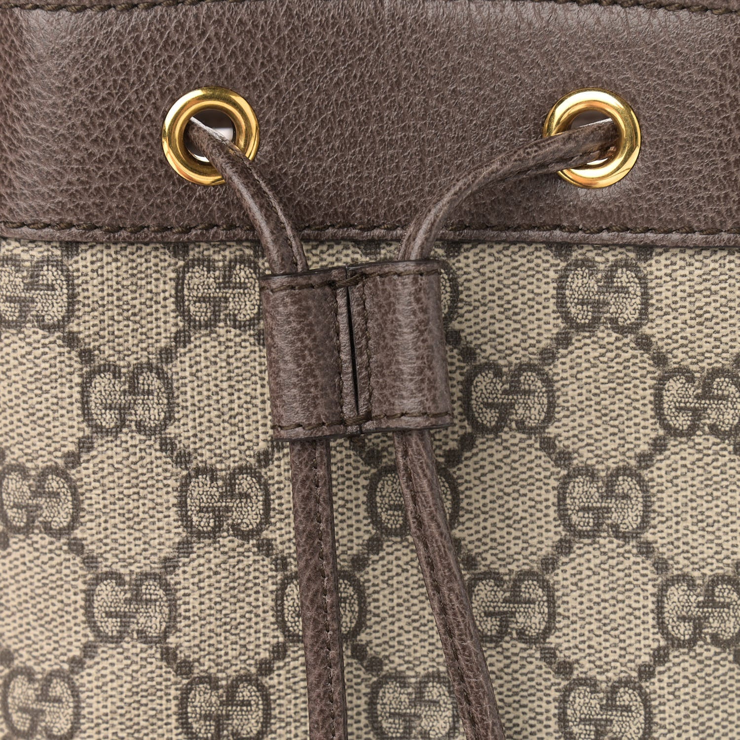 Gucci GG Supreme Monogram Web Mini Ophidia Bucket Bag Brown 8 of 10