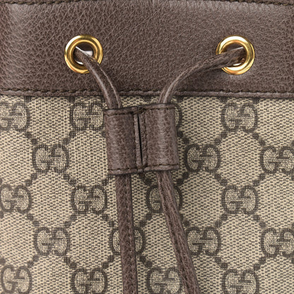 Gucci GG Supreme Monogram Web Mini Ophidia Bucket Bag Brown 8 of 10