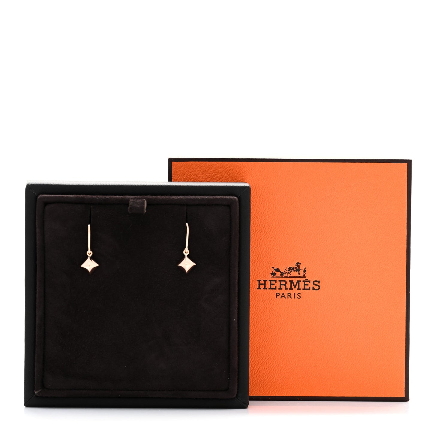 18K Rose Gold Clou d'H Drop Earrings