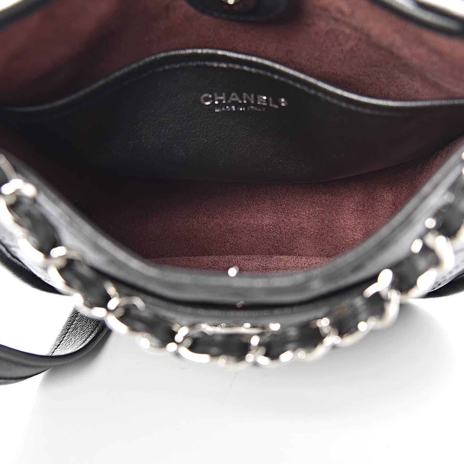 Chanel Calfskin Quilted Jungle Stroll Hobo Bag Black 5 of 11