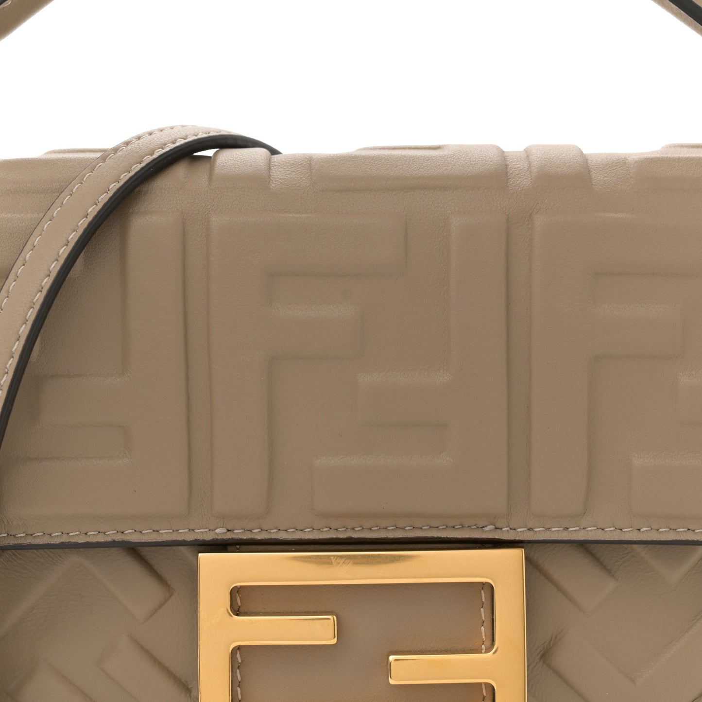 Nappa FF 1974 Embossed Mini Baguette Dove Gray