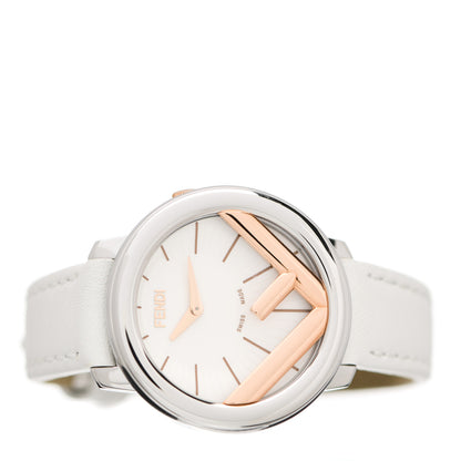 Fendi Stainless Steel Calfskin 28mm Run Away Quartz Watch White 2 of 4