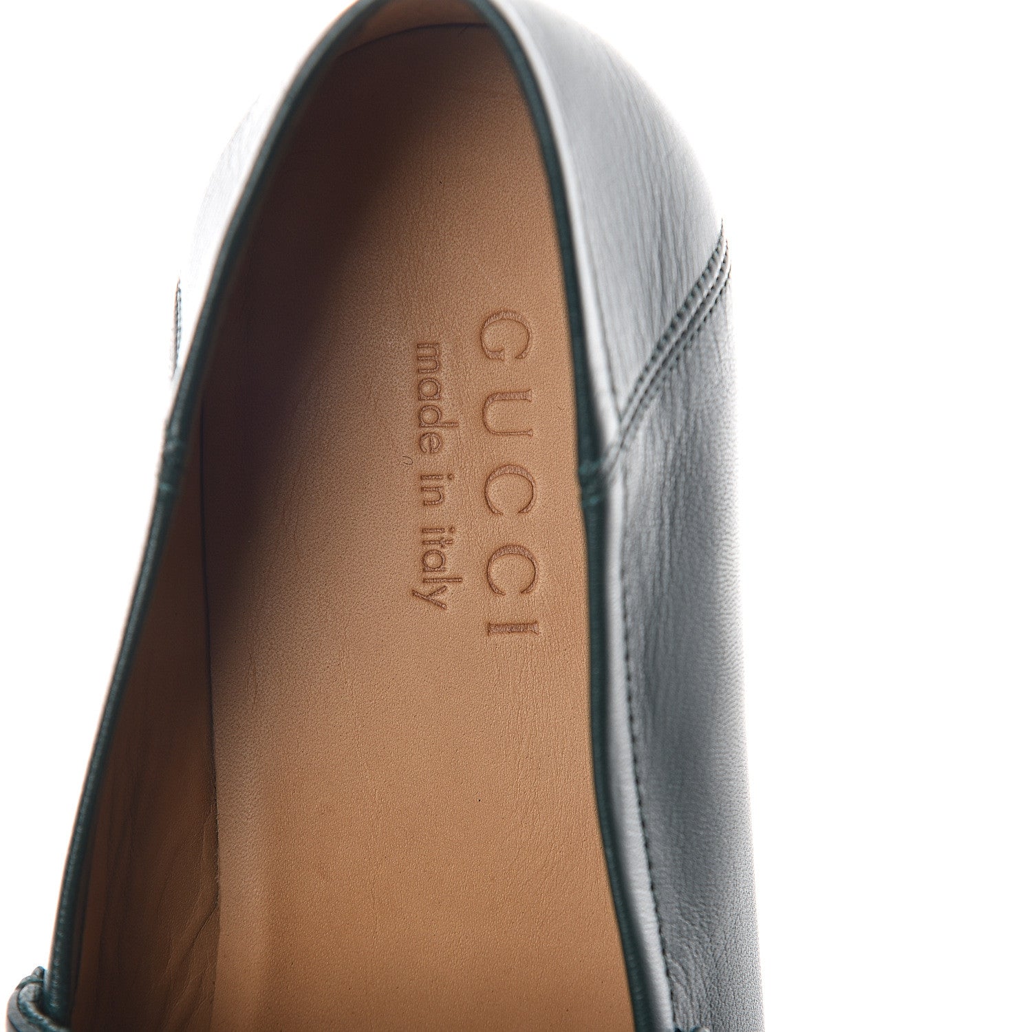 Gucci Goatskin Mens Horsebit Loafers 6.5 Verde Satin 5 of 7