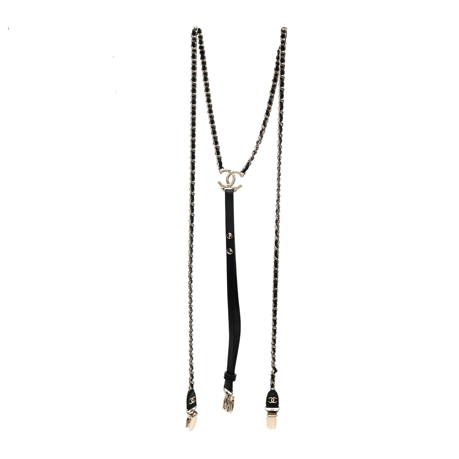 Chanel Calfskin CC Chain Suspenders L Black 1 of 3