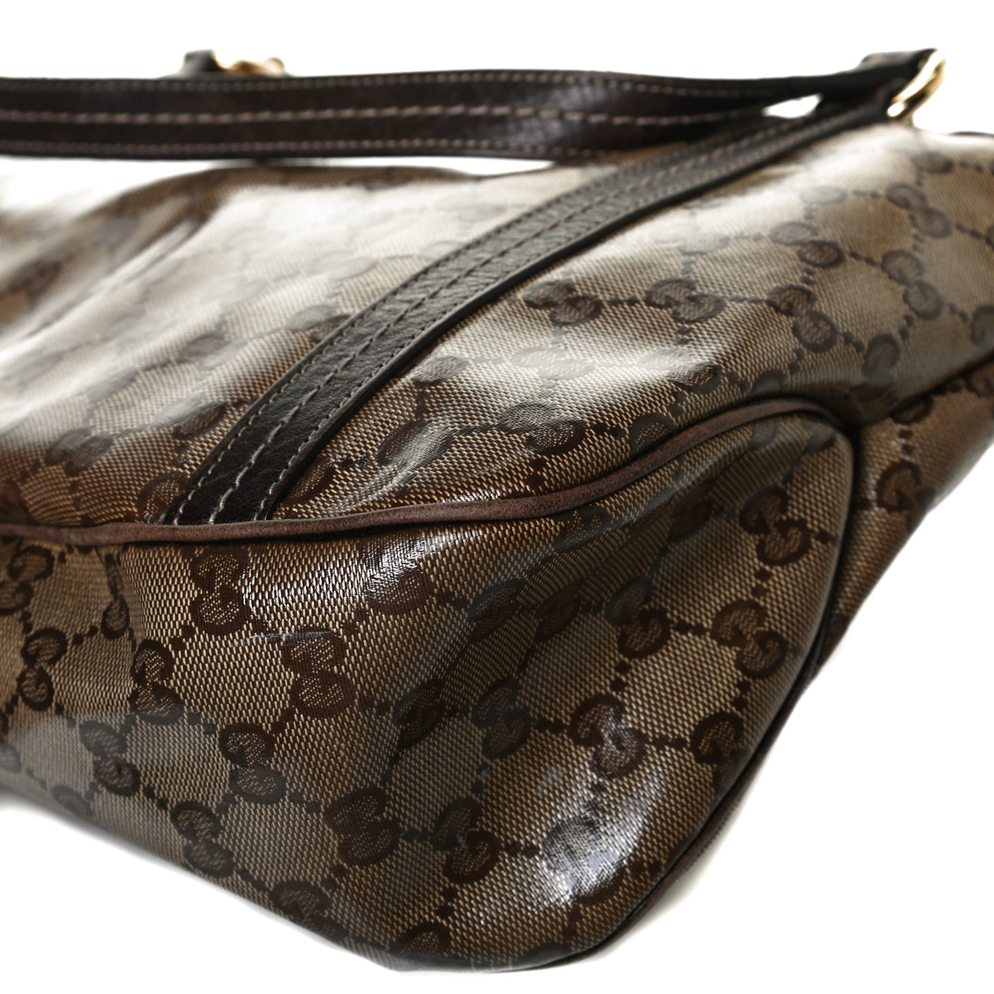Crystal Monogram Duchessa Flap Shoulder Bag Dark Brown