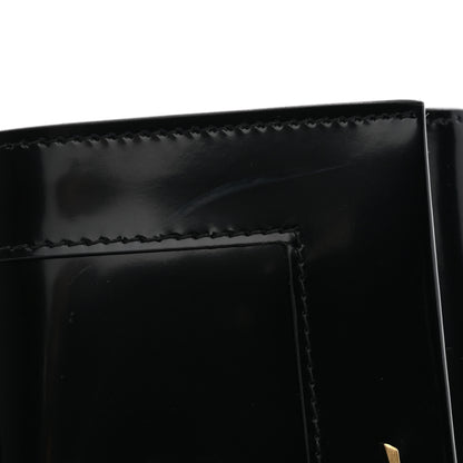 Saint Laurent Lambskin Patent Small Monogram Cassandre Envelope Wallet Black 8 of 9