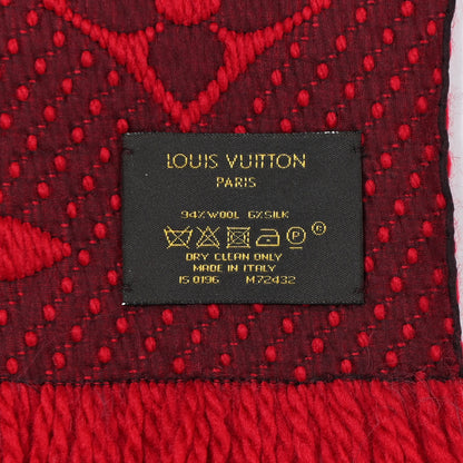 Louis Vuitton Wool Silk Logomania Scarf Rubis 3 of 3