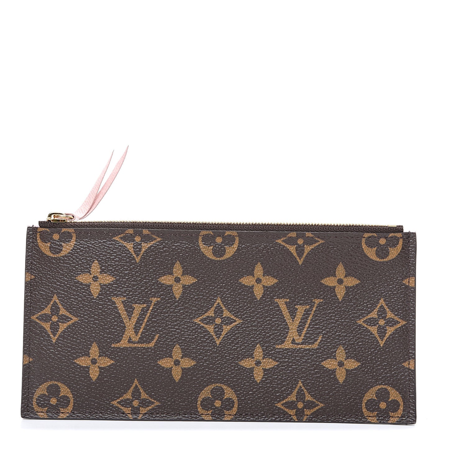 Monogram Felicie Chain Wallet Zippered Insert Rose Ballerine