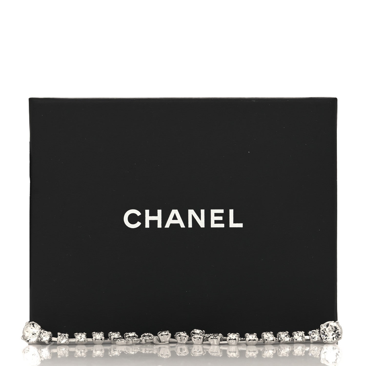 Chanel Crystal Starfall Drop Long CC Earrings Silver 5 of 5